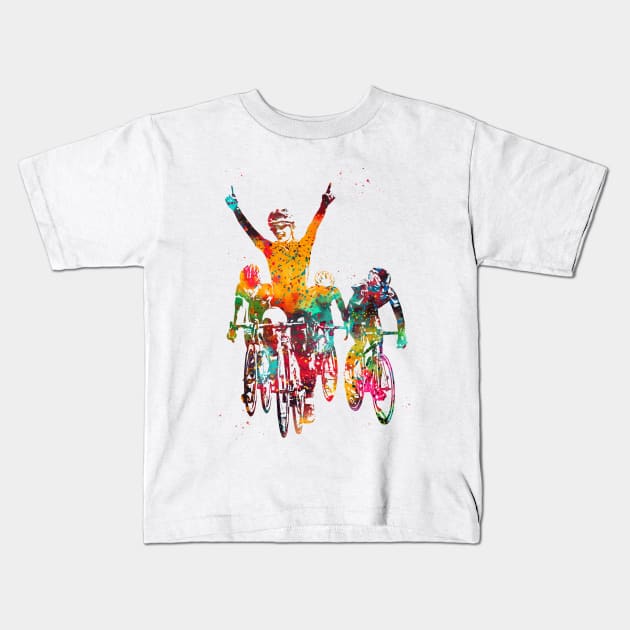 Cycling race Kids T-Shirt by erzebeth